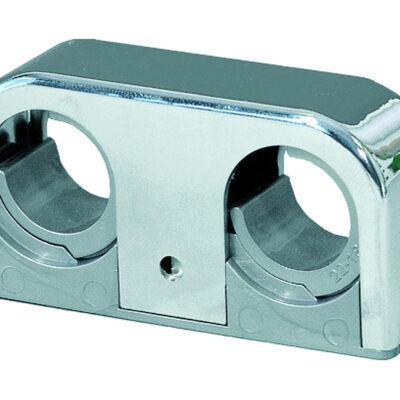 Dobbelt rørbærer Ø18-22/cc 40 forkromet