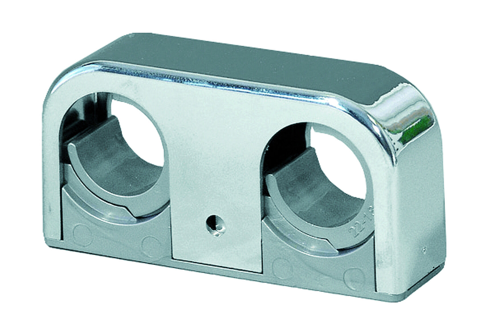 3810518 Dobbelt rørbærer Ø18-22/cc 40 forkromet