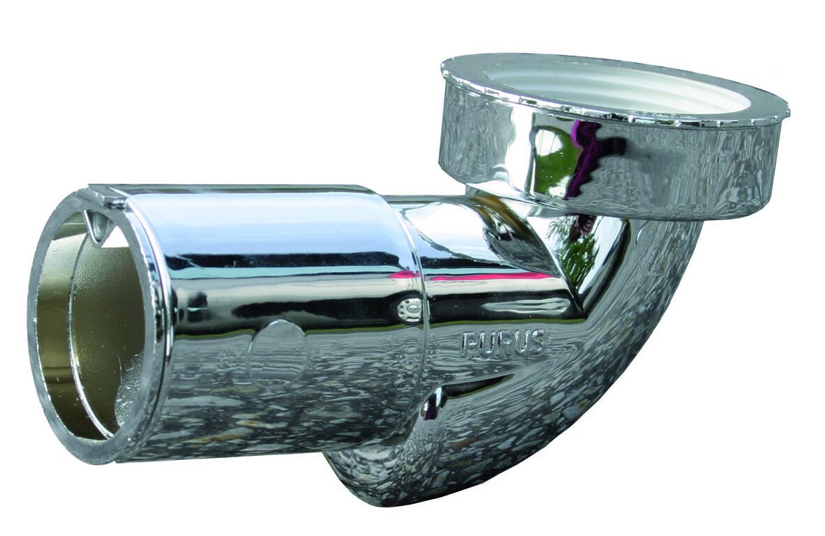 8075413 PUM utloppsvinkel horisontell G32/G40xØ40 mm, krom